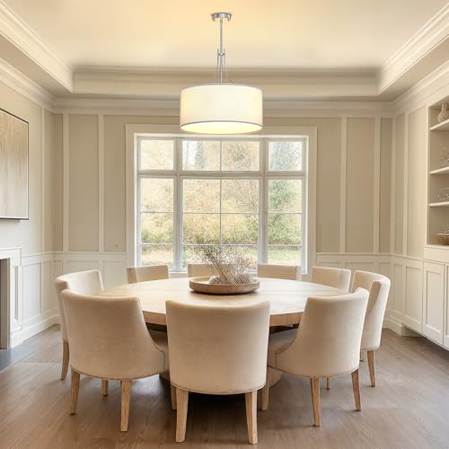 5 Light Drum Chandelier for Dining Room Light Fixture Over Table