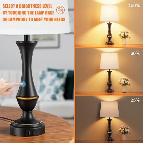 Touch Lamps for Nightstand (2 Count)