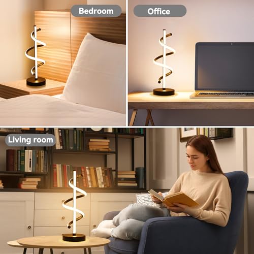 Black Spiral LED Table Lamp