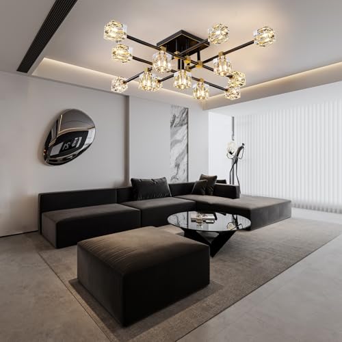 Crystal Ceiling Light Fixture with 13