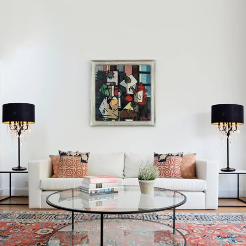 Drum Shade Black Crystal Table Lamp