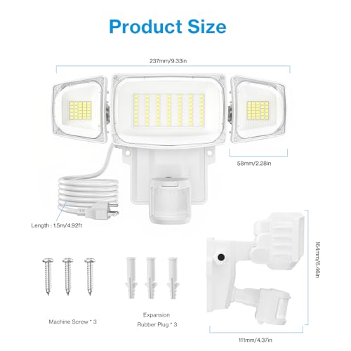 70W Motion Sensor Outdoor Light Plug in