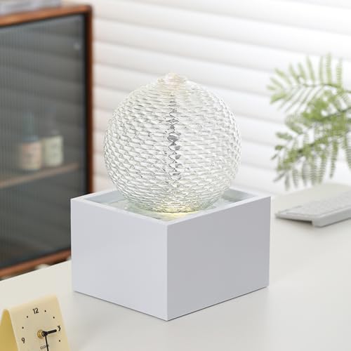 Indoor Water Feature Tabletop Ceramic Fountain Home Kitchen Office Decoration Modern Design Style