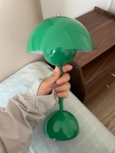 Modern Flower Bud Lamp 12" Cordless Touch Lamp Dimmable 2600mAh Rechargeable Desk Lamp Nordic Minimalist Mushroom Lamp Nightstand Bedside Lamp for Bedroom Living Room