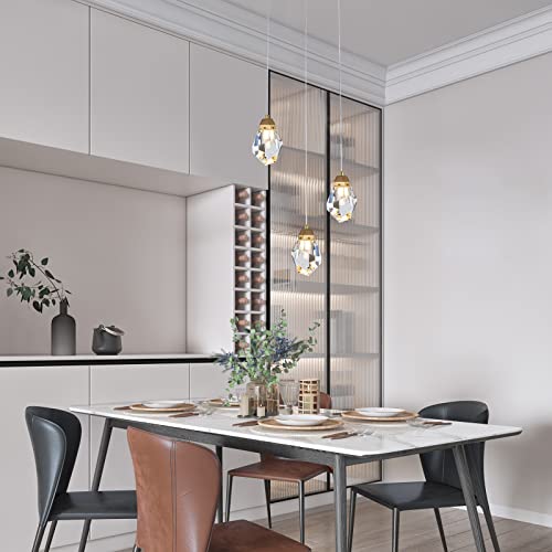 3 Lights Crystal Pendant Light Modern Cluster Chandelier
