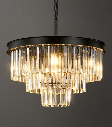 Black Crystal Chandeliers For Dining Room