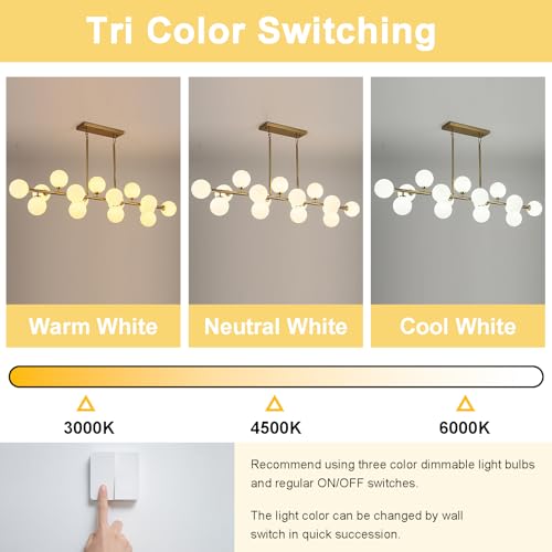Mid Century Modern Chandelier 55in Kitchen Pendant Light