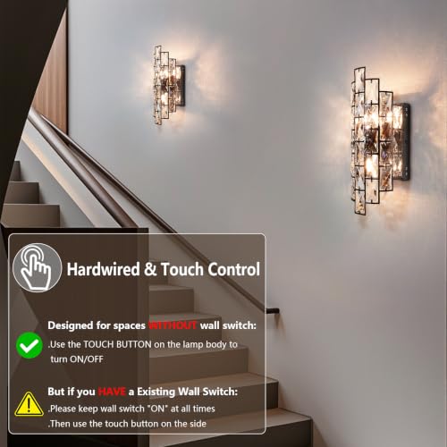 Black Crystal Wall Sconce