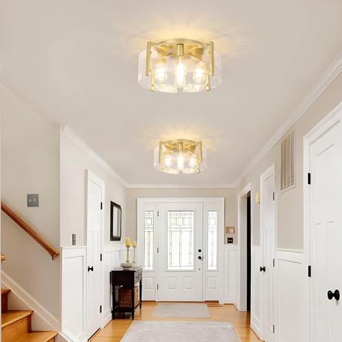 Gold 4 Light Semi Flush Mount Ceiling Light