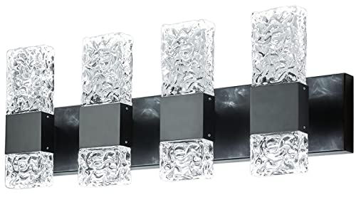 Black Bathroom Light Fixtures Crystal Bathroom Vanity 4 Light Over Mirror Modern LED Wall Light