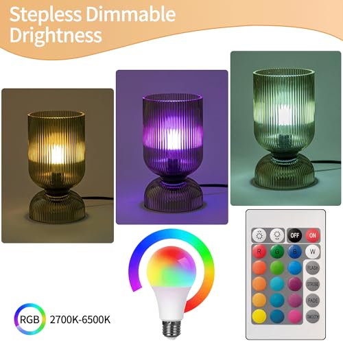 Modern RGB Glass Table Lamp with Remote