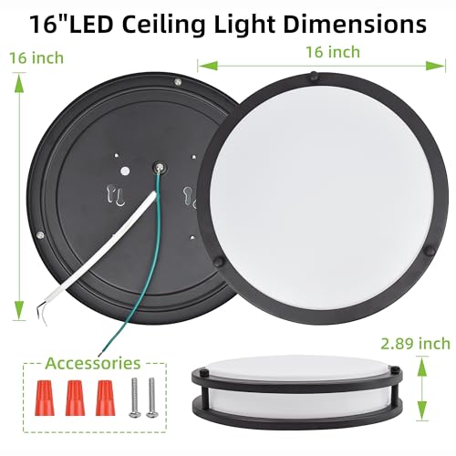 16 inch Dimmable LED Flush Mount Ceiling Light Fixture