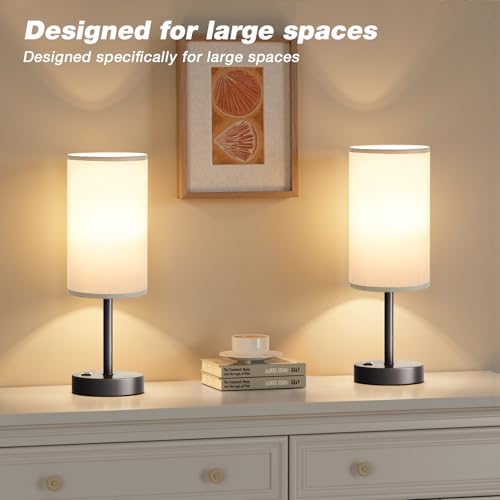 17.4" Grey Lamp for Bedroom