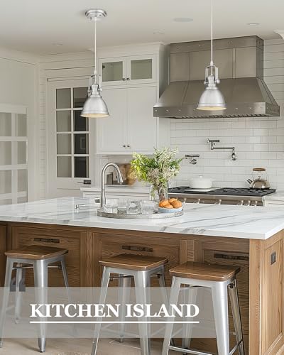 2 Pack Brushed Nickel Pendant Lights Kitchen Island (2 Count)