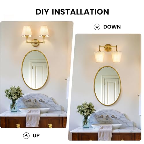 Gold Bathroom Vanity Light Fixtures (Brushed Gold / 2 LIGHT)