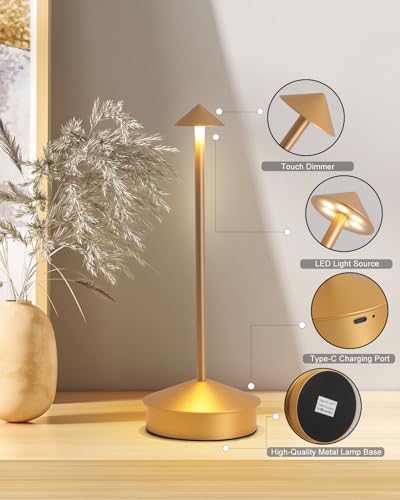 2 Pack Aluminum Cordless Table Lamp (2 Count)
