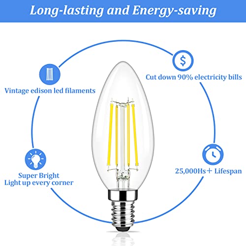 E12 Candelabra LED Light Bulbs 60 Watt Equivalent (5 Count)