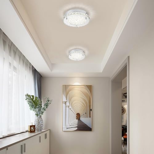 Flush Mount Crystal Ceiling Light Modern LED Hallway Light Fixtures