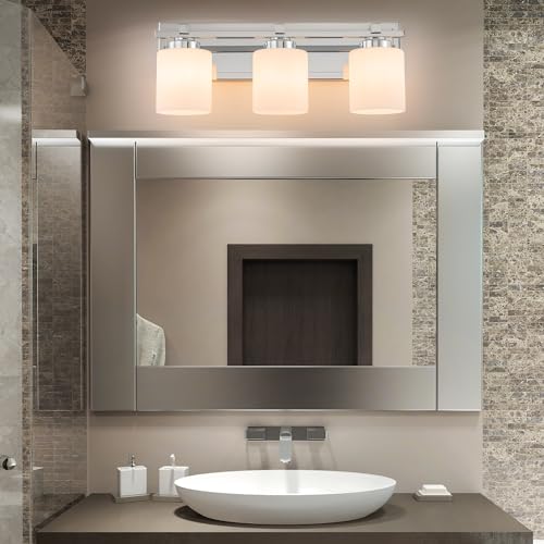 Modern Bathroom Light Fixtures Over Mirror
