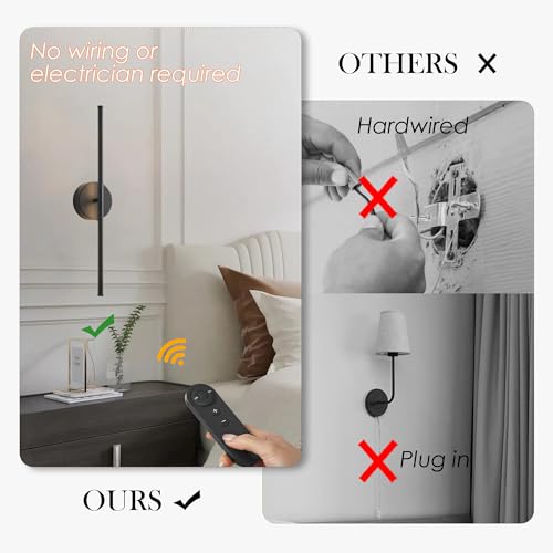 Battery Operated Wall Sconces Set of Two Wireless Wall Lights (2 Count)