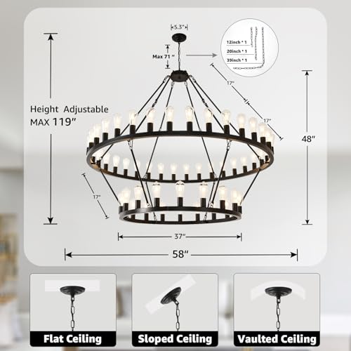 60" Wagon Wheel Chandelier 2