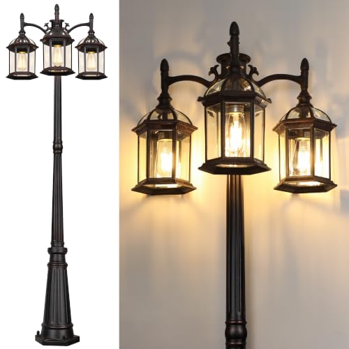 Bronze Outdoor Lamp Post Birdcage
