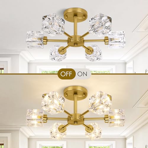Modern 17.3" Crystal Chandelier (6 Count)