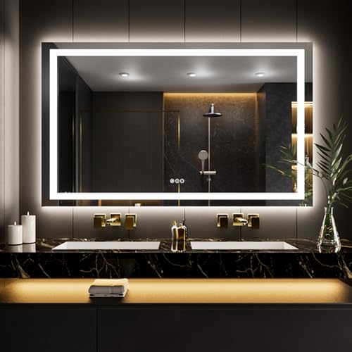 66"X40" LED Bathroom Mirror with Lights