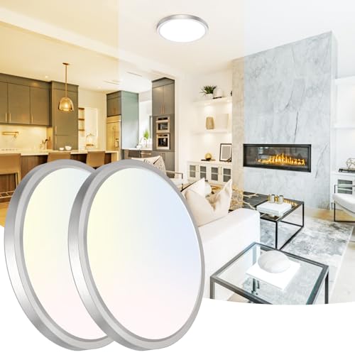 12 Inch LED Ceiling Light Brushed Nickel (2 Count)