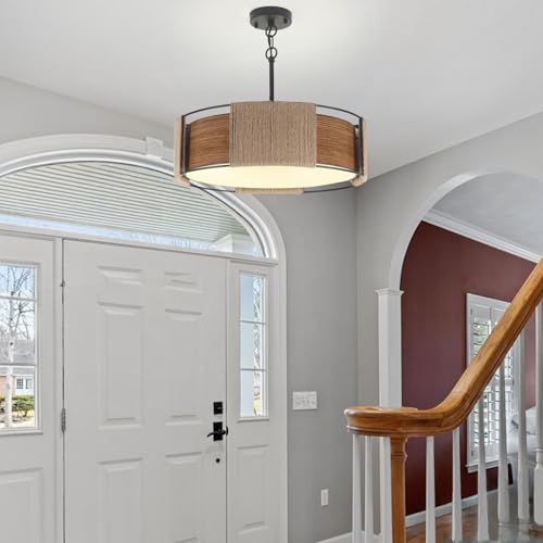 19.7'' Rattan Chandelier