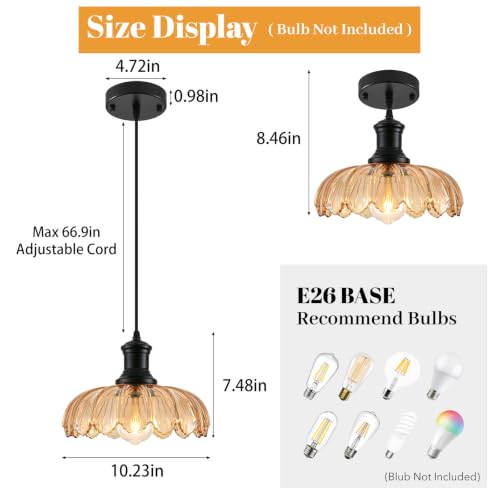 Amber Gold Pendant Light