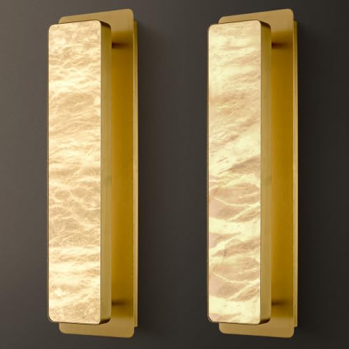19.7" Brass Alabaster Wall Sconces