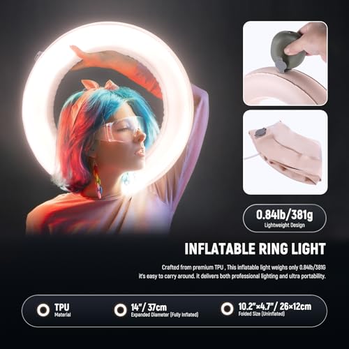 14" Inflatable Large Ring Light with Tripod Stand