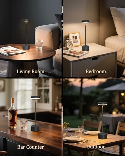 2 Pack LED Cordless Table Lamp Rechargeable (2 Count)
