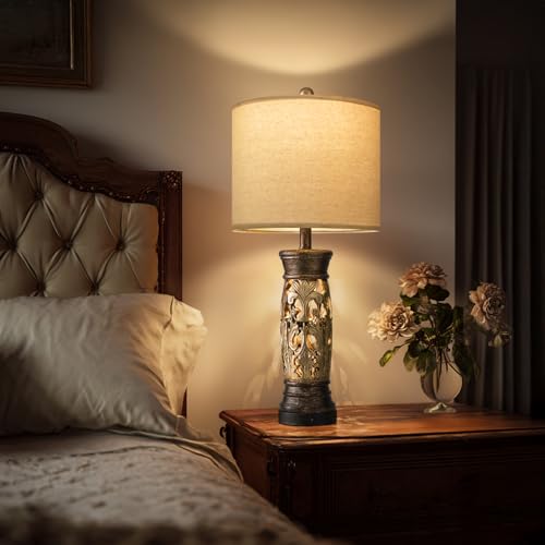 27.25” Antique Gold Table Lamps Set of 2 (2 Count)