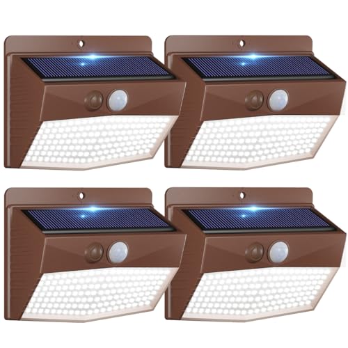 4 Pack Solar Motion Sensor Lights Outdoor Waterproof with 3 Modes (4 Count)