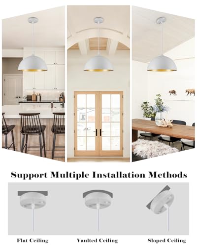 White Pendant Lights Kitchen Island 2 Pack (2 Count)