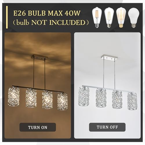 40" Chrome Crystal Linear Chandelier
