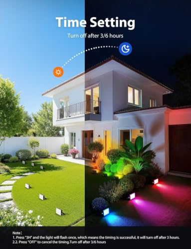RGBW Flood Lights Outdoor with Remote (6 Count)