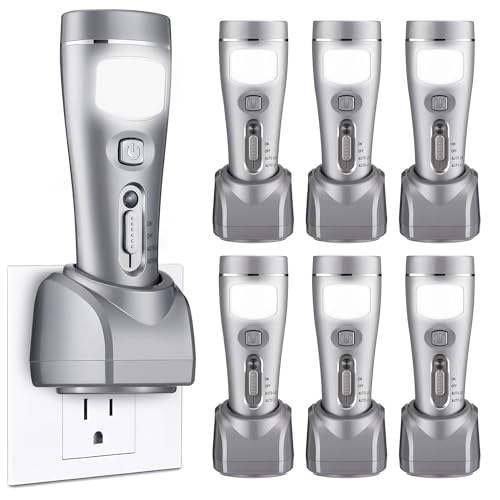 6 Pack Rechargeable Emergency Light with Auto On Power Outage (6 Count)
