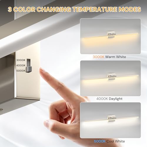 47.3 Inch Vanity Light Bar Over Mirror Nickel Rotatable 3CCT