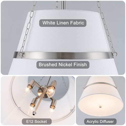 15" Brushed Nickel Drum Chandelier