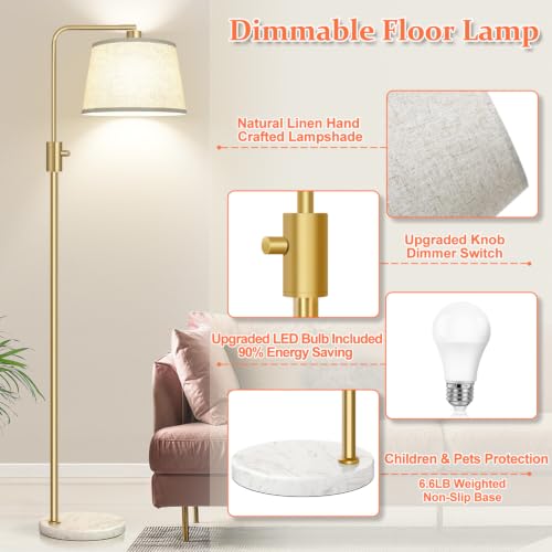 Dimmable Gold Floor Lamp