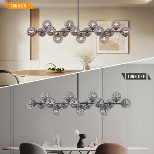 Sputnik Linear Chandeliers Modern Dining Room Light Fixture 54'' 16 Light