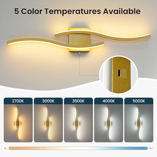 Gold LED Bathroom Vanity Lights