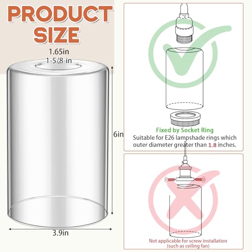 1 Pcs Clear Glossy Glass Lamp Shade 1