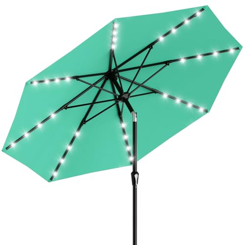 9FT Patio Umbrella with Solar Lights