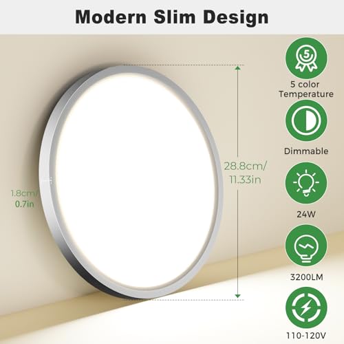 2Pack 12" LED Flush Mount Ceiling Light (2 Count)