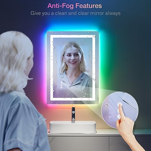 20"X28" RGB LED Bathroom Mirror with Lights