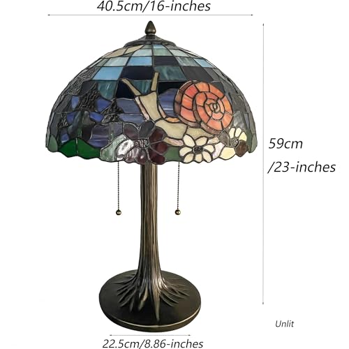 L13007 Land Snail Tiffany Style Stained Glass Table Lamp